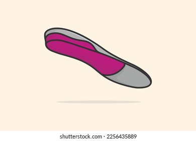 Comfortable Orthotics Shoe Insole, Arch Supports vector illustration. Fashion object icon concept.  Insoles for a comfortable and healthy walk vector design with shadow on light orange background.