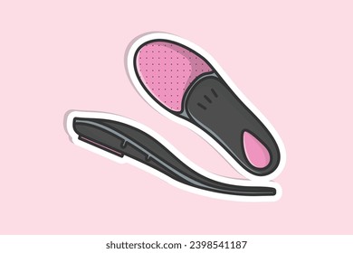 Komfortabel orthotics Shoe Insole, Arch unterstützt Sticker Vektorgrafik. Modeobjektsymbol-Konzept. Einlegesohlen für ein komfortables und gesundes Design-Symbol mit Schatten.