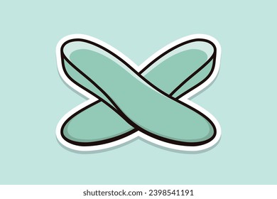 Comfortable Orthotics Shoe Insole, Arch Supports Sticker vector illustration. Fashion object icon concept. Insoles for a comfortable and healthy walk sticker design icon with shadow.
