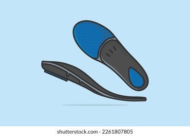 Comfortable Orthotics Shoe Insole Pair, Arch Supports vector illustration. Fashion object icon concept. Back and side view of insoles for a comfortable and healthy walk vector design with shadow.