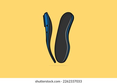 Comfortable Orthotics Shoe Insole Pair, Arch Supports vector illustration. Fashion object icon concept. Front and side view of insoles for a comfortable and healthy walk vector design with shadow.