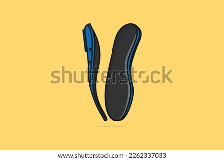 Comfortable Orthotics Shoe Insole Pair, Arch Supports vector illustration. Fashion object icon concept. Front and side view of insoles for a comfortable and healthy walk vector design with shadow.