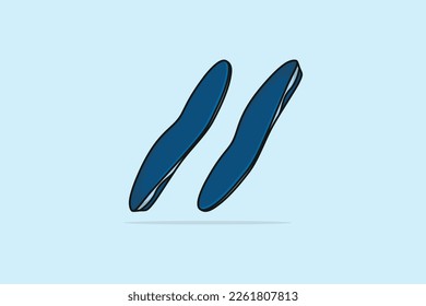 Comfortable Orthotics Shoe Insole Side View vector illustration. Fashion object icon concept. Insoles for a comfortable and healthy walk vector design with shadow on yellow background.