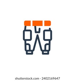 Ilustración de iconos de vectores plegables cómoda para la ropa del jugador