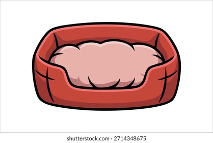 comfortable pet bed for cats and dogs vector art isolated on white background