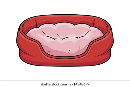Cama cómoda del animal doméstico para el Arte vectorial de los gatos y de los perros aislado en fondo blanco