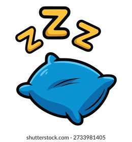 Cómoda almohada de descanso profundo Relajar Plantilla de Ilustración vectorial de color plano Diseño