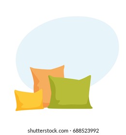 Comfortable pillow vector illustration. Bedding cloth. Cushion cartoon vector illustration.
