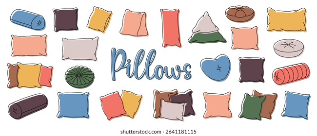 Comfortable pillows set. Orthopedic pillows for sleeping.