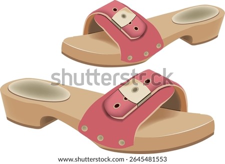 Comfortable pink clogs sandals with adjustable buckles, ideal for summer days, shown on a clean white background