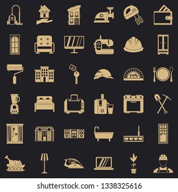 Comfortable place icons set. Simple style of 36 comfortable place vector icons for web for any design
