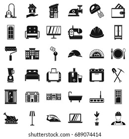 Comfortable place icons set. Simple style of 36 comfortable place vector icons for web isolated on white background