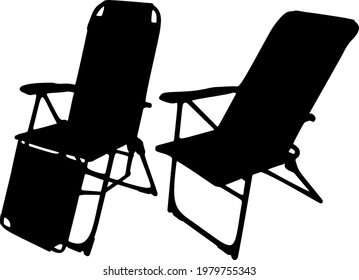 Comfortable reclining chairs included. Vector image. 