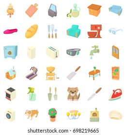 Comfortable rest icons set. Cartoon style of 36 comfortable rest vector icons for web isolated on white background