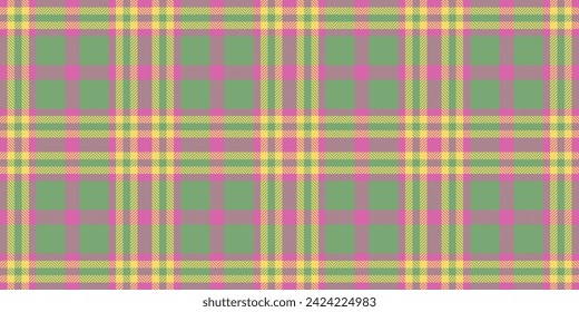 Comfortable seamless vector pattern, softness tartan textile texture. Femininity background fabric plaid check in green and pink color.