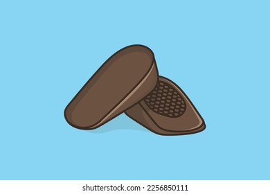 Comfortable shoes arch support insoles vector illustration. Fashion object icon concept. Two-layered shoe arch support insole vector design with shadow on blue background.