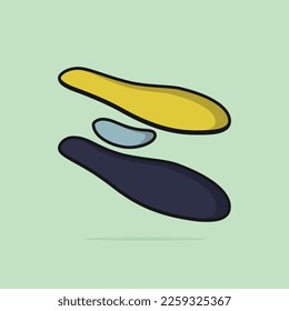 Comfortable shoes arch support insoles vector illustration.