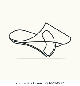 Comfortable shoes arch support insoles vector illustration. vector design for two-layered shoe