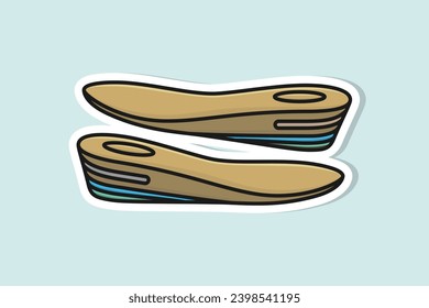 Comfortable shoes arch support insoles Sticker vector illustration. Fashion object icon concept. Two-layered shoe arch support insole sticker design icon with shadow.