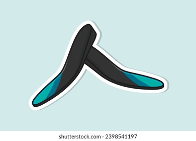 Comfortable shoes arch support insoles Sticker vector illustration. Fashion object icon concept. Two-layered shoe arch support insole sticker design icon with shadow.