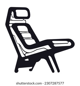 Comfortable silhouette of modern chair in black isolated