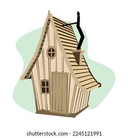 A comfortable simple house. The rustic way. Vector illustration