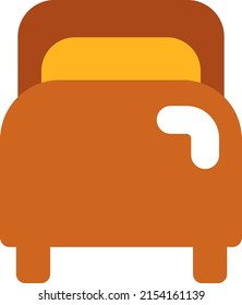 Comfortable sleeping bed, illustration, vector on a white background.
