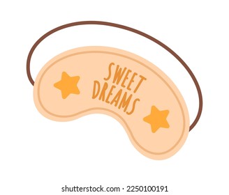 Comfortable sleeping mask flat icon Accessory for sleep. Vector illustration
