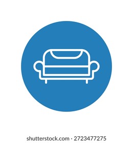 Comfortable sofa couch icon for living room furniture interior set.