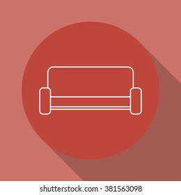 Comfortable sofa Icons. Flat design style eps 10