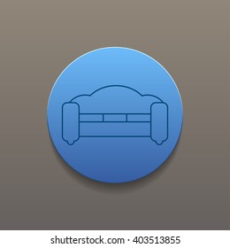 Comfortable sofa Icons. Flat design style eps 10