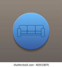 Comfortable sofa Icons. Flat design style eps 10