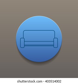 Comfortable sofa Icons. Flat design style eps 10