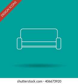 Comfortable sofa Icons. Flat design style eps 10