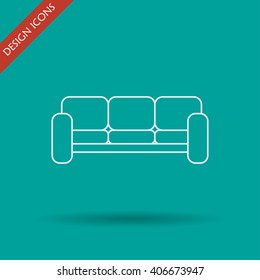 Comfortable sofa Icons. Flat design style eps 10