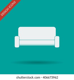 Comfortable sofa Icons. Flat design style eps 10