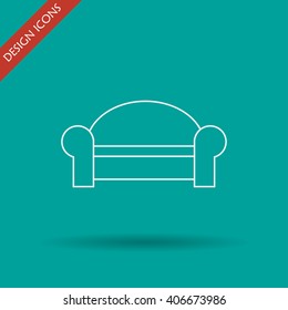 Comfortable sofa Icons. Flat design style eps 10