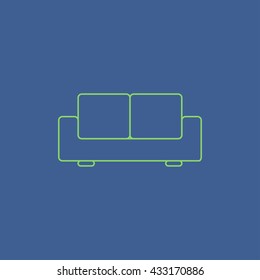 Comfortable sofa Icons. Flat design style eps 10