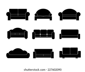 Comfortable sofa Icons. Vector Illustrator. EPS 10