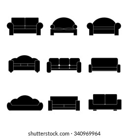 Comfortable sofa Icons. Vector Illustrator. EPS 10