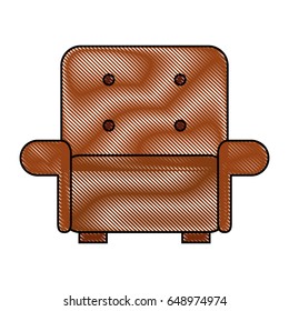 Comfortable sofa isolated icon