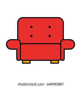 Comfortable sofa isolated icon