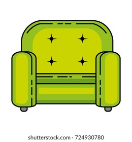 comfortable sofa isolated icon