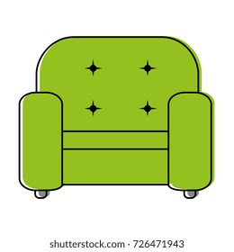 comfortable sofa isolated icon