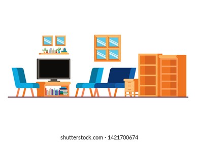 comfortable sofa in living room with plasma tv