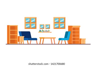 comfortable sofa in living room with white background