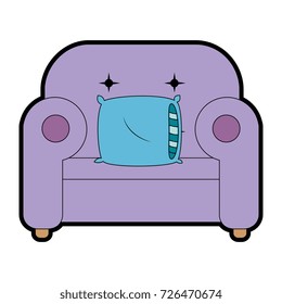 comfortable sofa with pillow