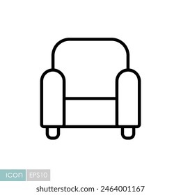 Comfortable soft armchair vector icon. Graph symbol for furniture, web site and apps design, logo, app, UI