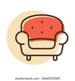 Comfortable soft armchair vector icon. Graph symbol for furniture, web site and apps design, logo, app, UI