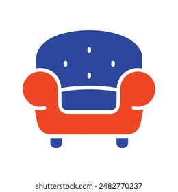 Comfortable soft armchair vector icon. Graph symbol for furniture, web site and apps design, logo, app, UI